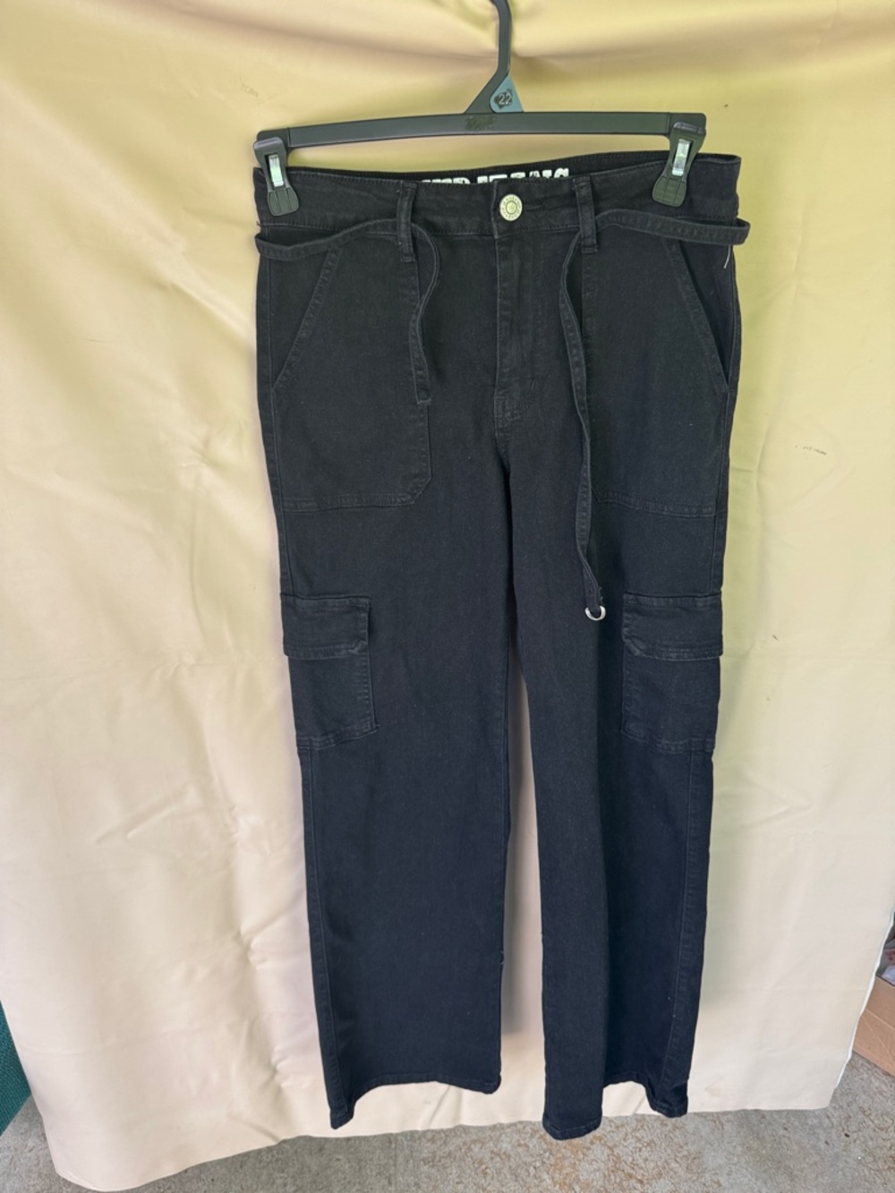 Women’s black Cargo Pants with Drawstring Waist